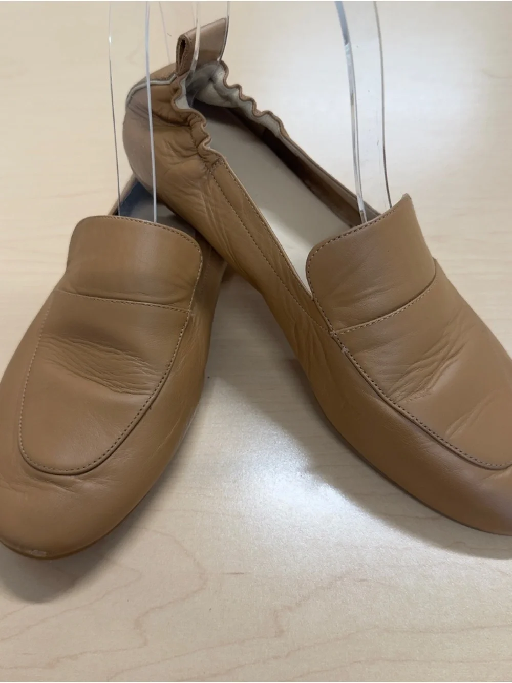Everlane Tan Leather Slip-On Elastic Back Driving Loafers Size 7.5